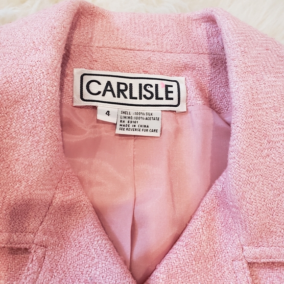 Vintage Pink Tweed Cropped Jacket by Carlisle - Picture 3 of 12